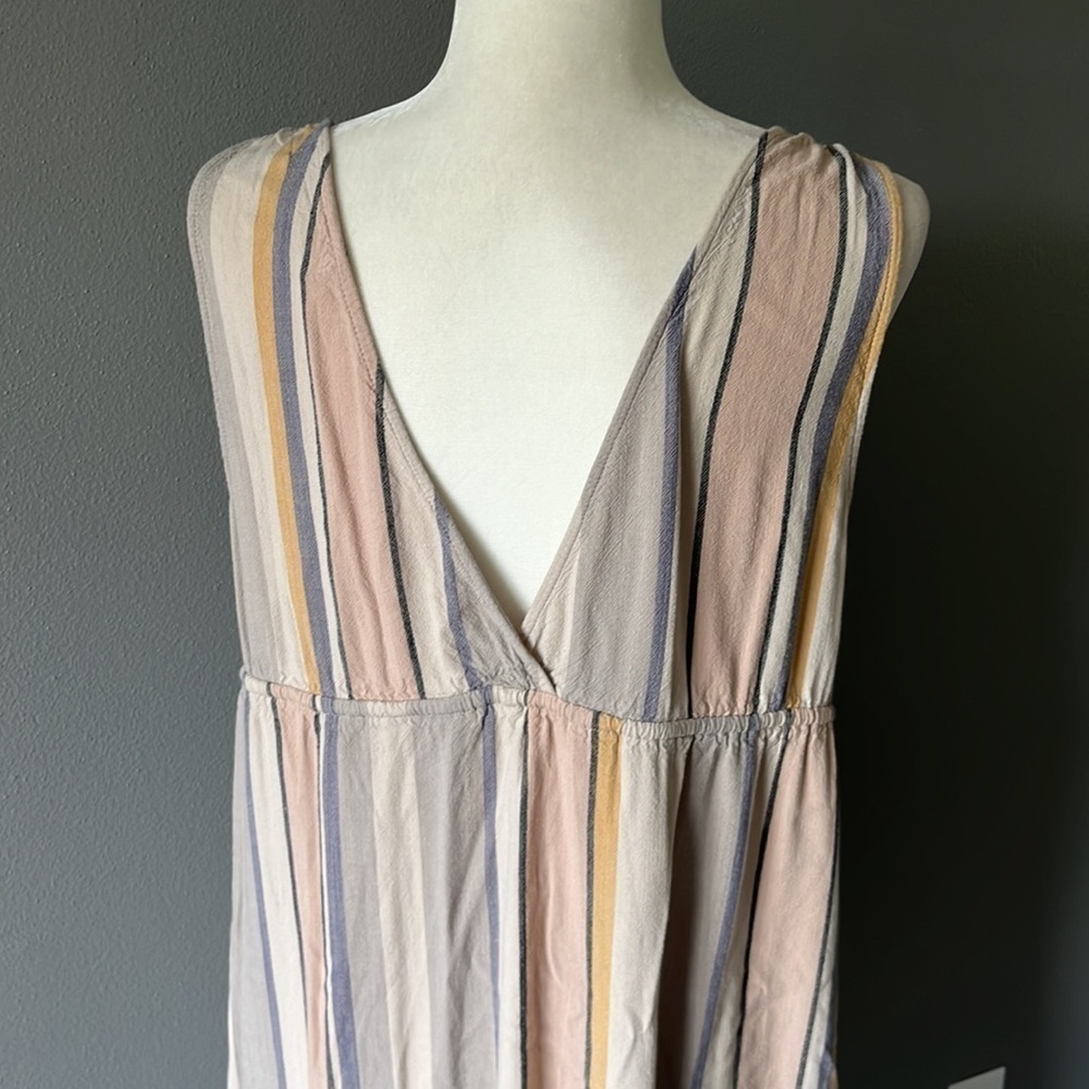 Saltwater Luxe Lovestoned Neutral Striped High Low Dress - Picture 7 of 11